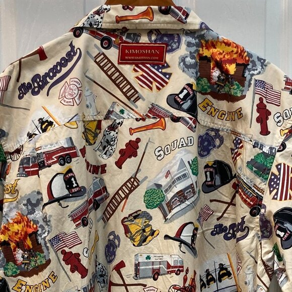 Kimoshan Firefighter Short Sleeve Button Down Shirt Size XL - Picture 7 of 8